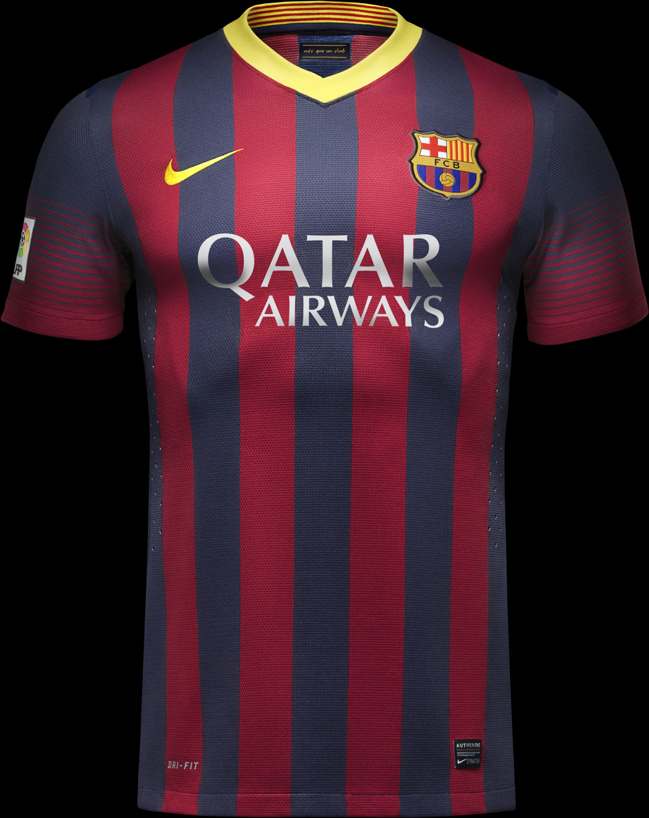 Barcelonský dres na hrudi s komerčným sponzorom (voetbalshirts.com)