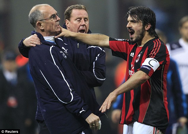 Gennaro Gattuso si nedokázal udržať nervy na uzde (dailymail.co.uk)